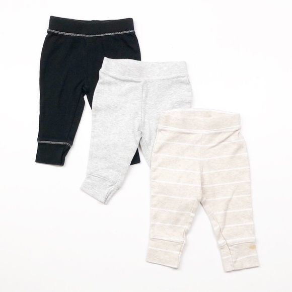 cloud island Bottoms Cloud Island 3 Pack Blackgraycream Baby Pants